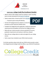 2020-2021 College Credit Plus Enrollment Checklist: OHVA CCP Website Online Form