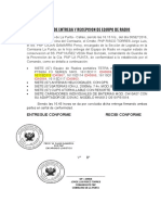 Acta de Entrega de Equipos de Radio