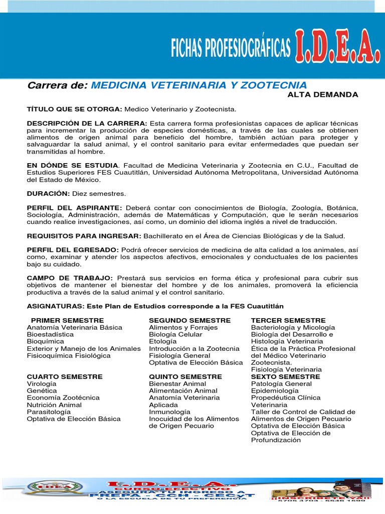 Carrera de Veterinaria y Zootecnia | PDF | Medicina Veterinaria | Medicina