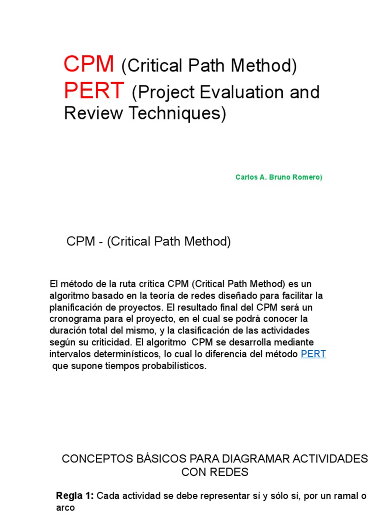 Pert - CPM | PDF | Business | Informática y tecnología de la información