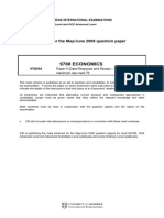 9708 Economics: MARK SCHEME For The May/June 2008 Question Paper