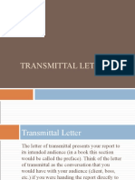 Transmittal Letters