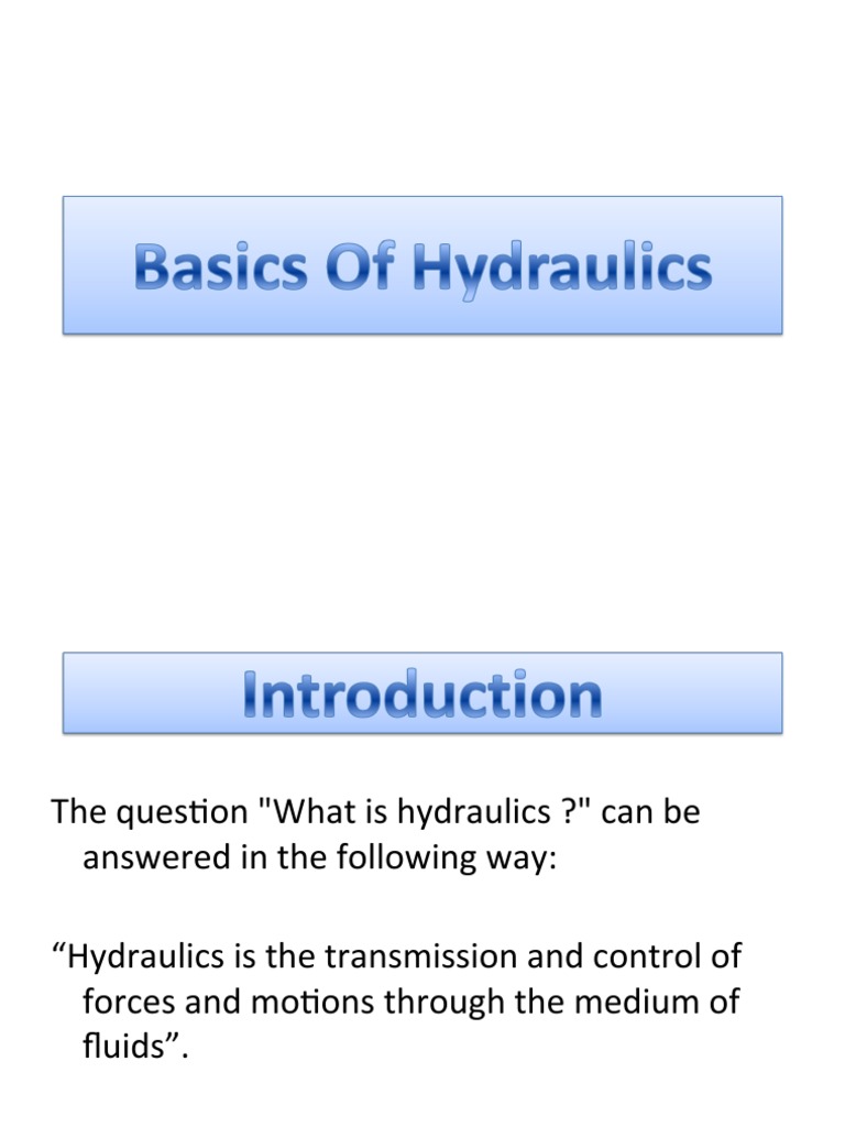 Fundamentals of Hydraulics Explained | PDF | Computers