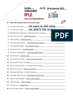 Past Simple: Grammar Worksheet