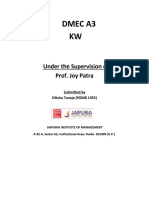 Dmec A3 KW: Under The Supervision of Prof. Joy Patra