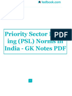 Priority Sector Lend-Ing (PSL) Norms in India - GK Notes PDF