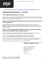 Friction - Engineering Mechanics Questions and Answers