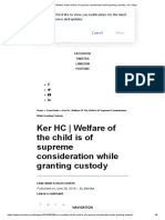 Ker HC - Welfare of The Child Is of Supreme Consideration While Granting Custody - SCC Blog