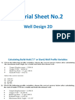 Tutorial Sheet No.2: Well Design 2D