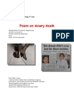 Poem On Dowry Death: Name-Ojasvi Gulyani Roll No. - 131 Course - BA Hons. Sociology, 2 Year