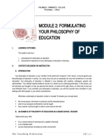 Module 2: Formulating Your Philosophy of Education: Polangui Community College