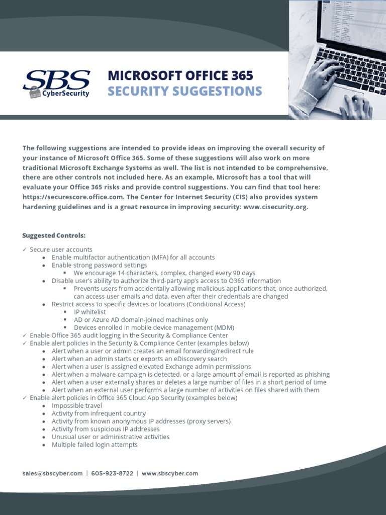 Office 365 Security Improvement Tips | PDF | Security Engineering ...