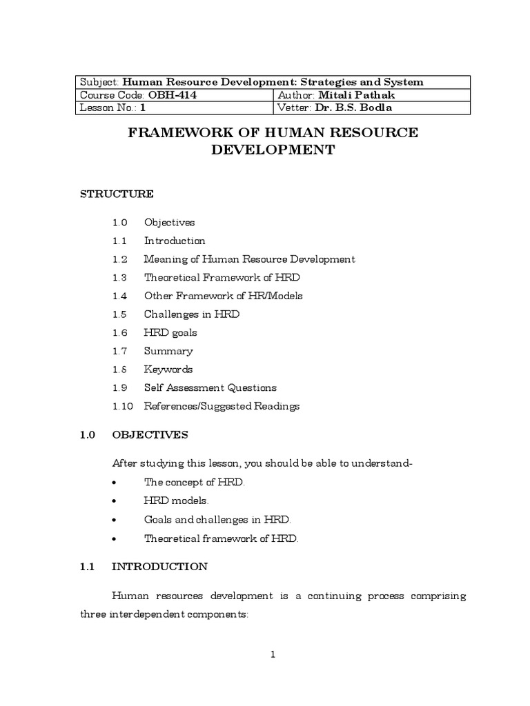 Framework of Human Resource PDF | PDF | Human Resource Management ...