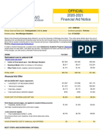 Official 2020-2021 Financial Aid Notice: Estimated Cost To Attend U-M