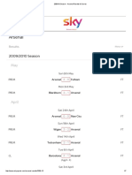 Arsenal 2009/10 Season Results