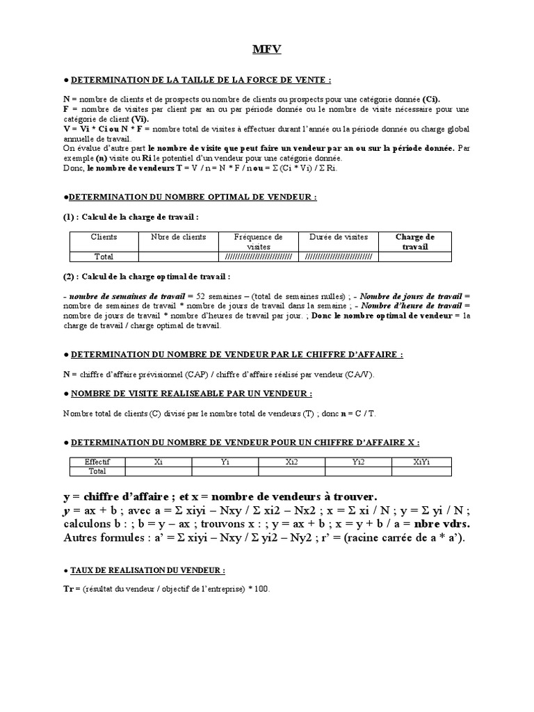 Formules MFV & FME | PDF | Sodles | Commercialisation