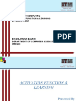 CS-8001 SOFT COMPUTING ACTIVATION FUNCTIONS AND LEARNING