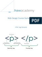 Web Design Course Starter Pack: HTML Tags Elements