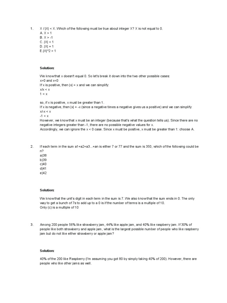 300+ GMAT Math Questions With Best Solutions | PDF | Prime