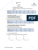 Speed Worksheet 2 - Distance - Time Graphs