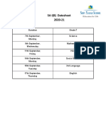 SA - I (B) - Date Sheet and Syllabus