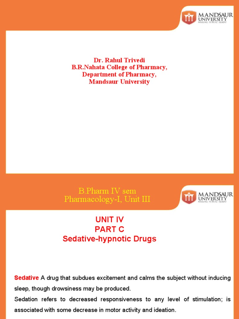 Sedative-Hypnotic Drugs Overview | PDF | Benzodiazepine | Insomnia