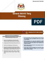 Senarai Aktiviti Yang Dilarang - 18 Julai 2020