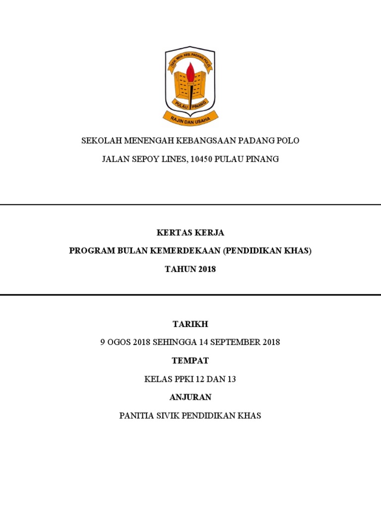 Kertas Kerja Bulan Kemerdekaan Ppki 2018