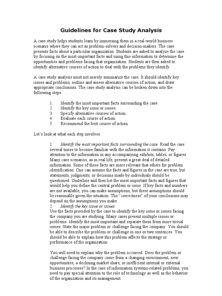 Case Study Analysis Guidelines | PDF | Business Process | Case Study