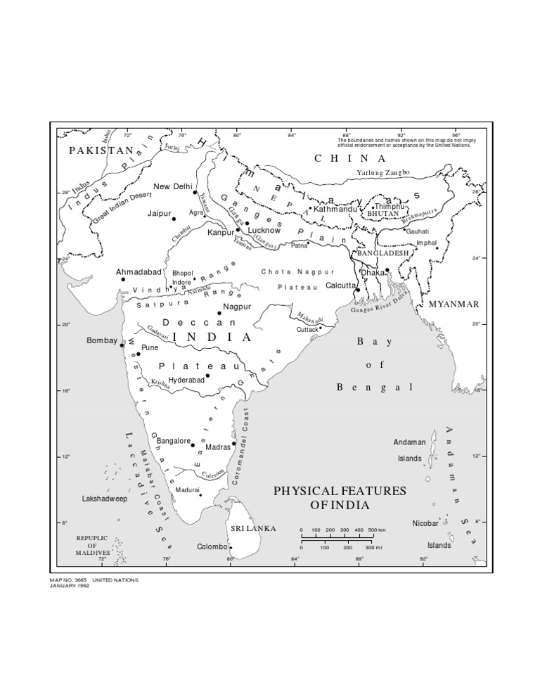 Physical Map of India | PDF