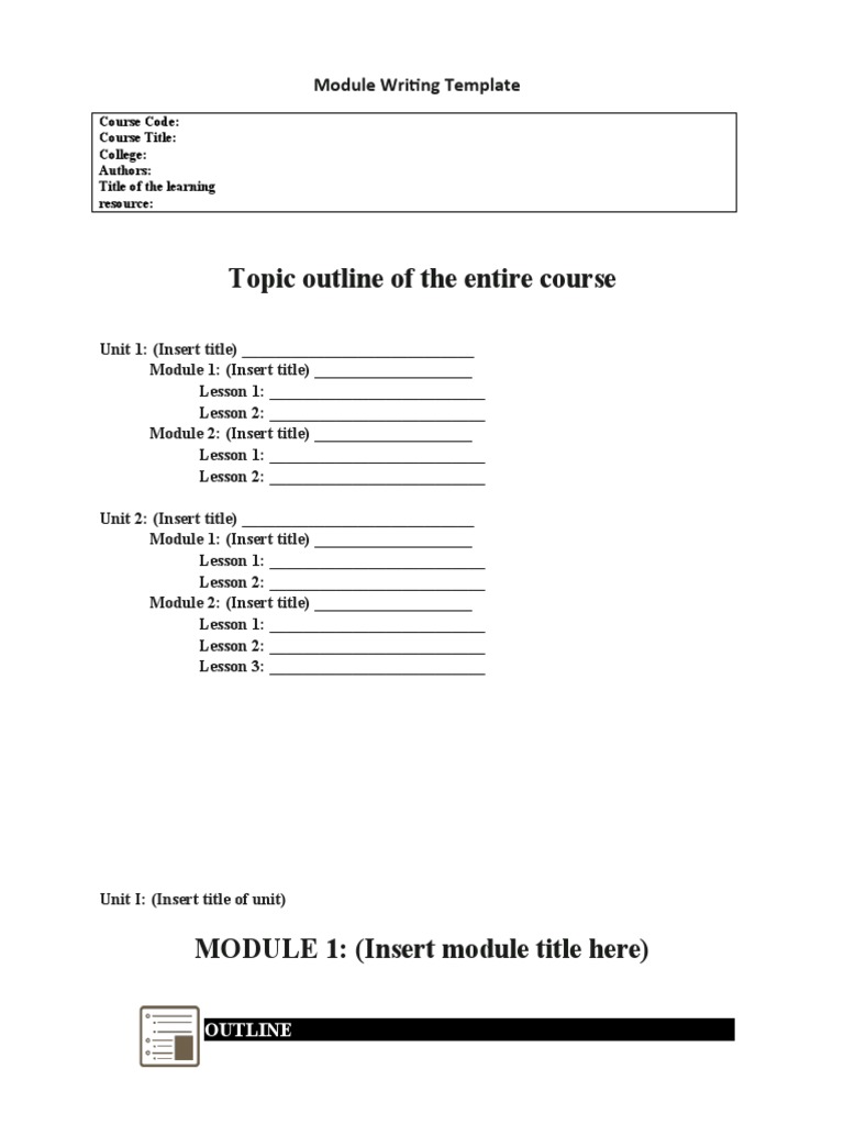Proposed Module Template | PDF
