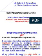 Investimentos Permanentes Avaliados pelo MEP