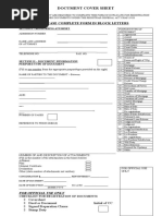 Document Cover Sheet: Please Complete Form in Block Letters