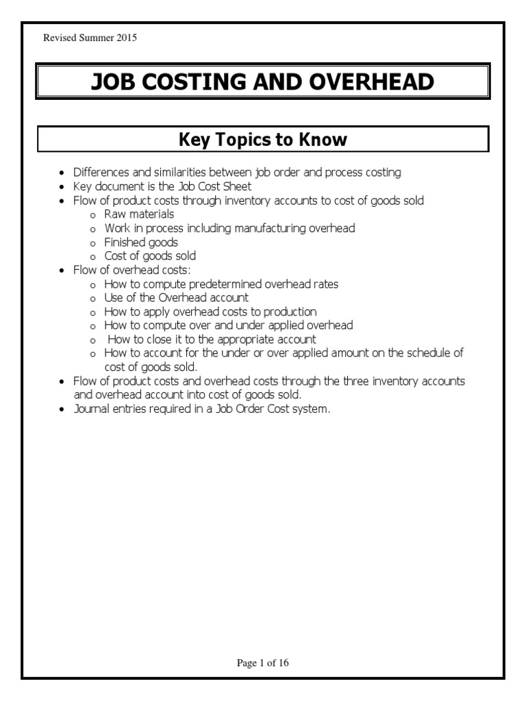 Closing Out Over/Underapplied Overhead | PDF | Cost Of Goods Sold ...