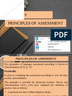 Assessment: Principles of Assessment
