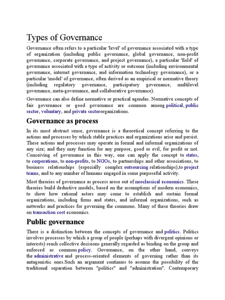 6 TYPES OF GOVERNANCE EXPLAINED MEANING AND DIMENSIONS intelligence overview