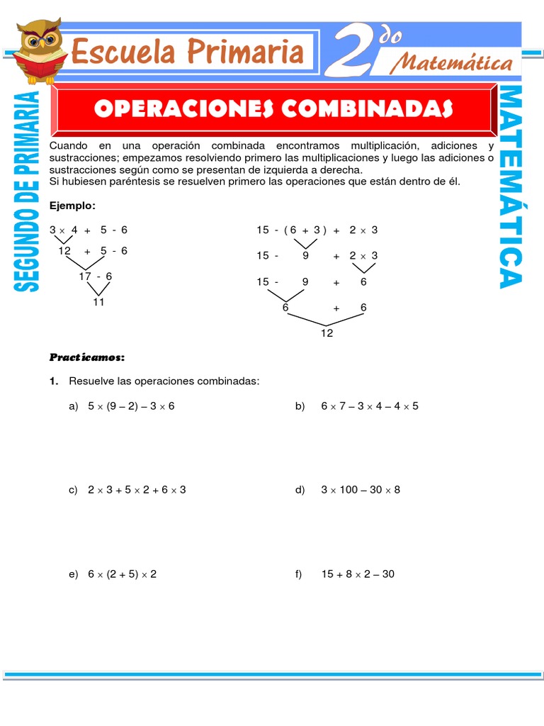 Operaciones Combinadas 2° Grado | PDF | Moneda | Mercado de divisas