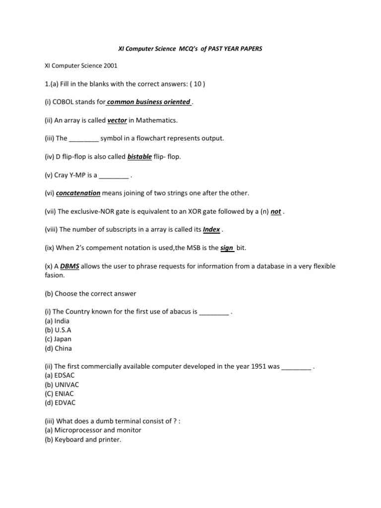 Computer Skills MCQs for Beginners | PDF | Computer Data Storage ...