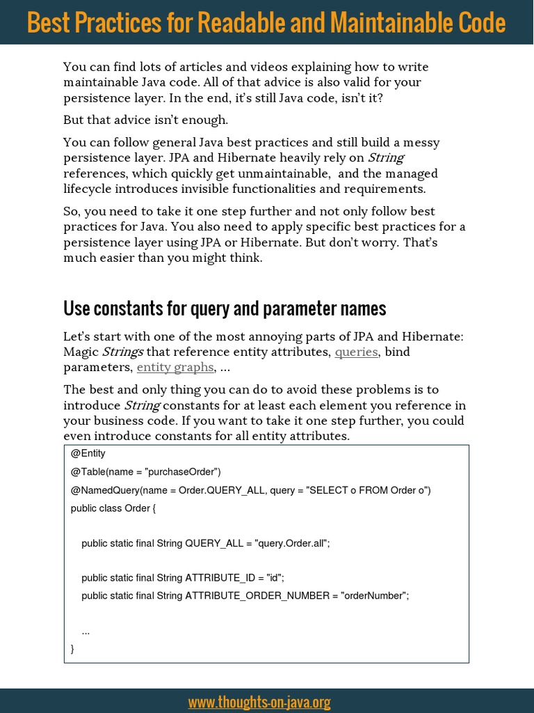 6 Hibernate Best Practices For Readable and Maintainable Code | PDF ...