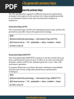 4 Options To Generate Primary Keys: Generationtype - Auto