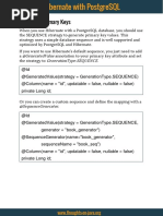 Mappings: Primary Keys: @generatedvalue Generationtype - Sequence