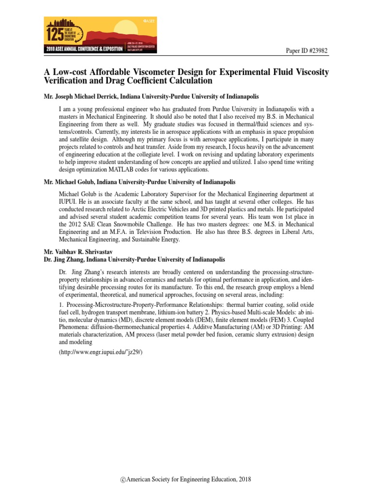 A Low Cost Affordable Design For Experimental Fluid