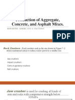 Production of Aggregate, Concrete, and Asphalt Mixes.: Reporter: Apriel Joy O. Facundo