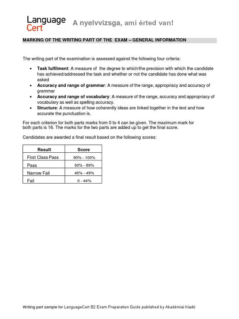 LanguageCert B2 Writing Sample Guide | PDF | Accuracy And Precision ...