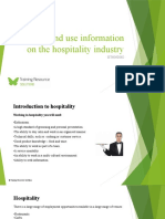 Source and Use Information On The Hospitality Industry SITHIND002 - Powerpoint