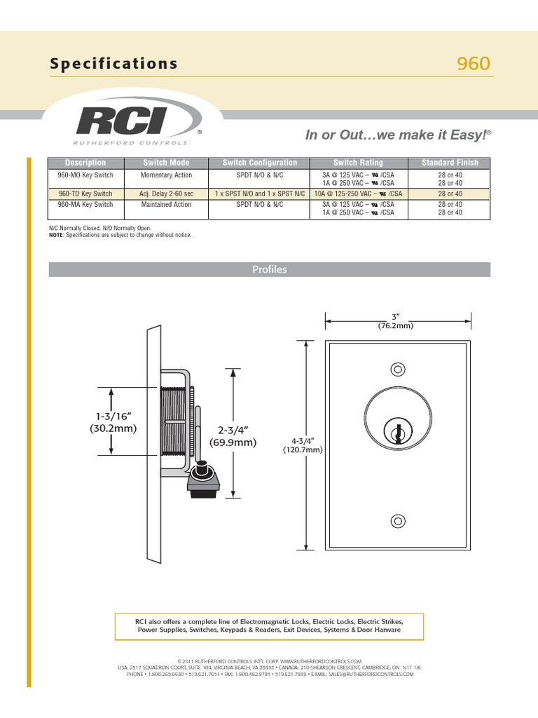 Specifications: in or Outwe Make It Easy! | PDF | Switch | Electrical ...