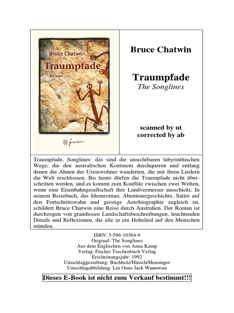 Bruce Chatwin Traumpfade The Songlines Fischer Taschenbuch Verlag 1992