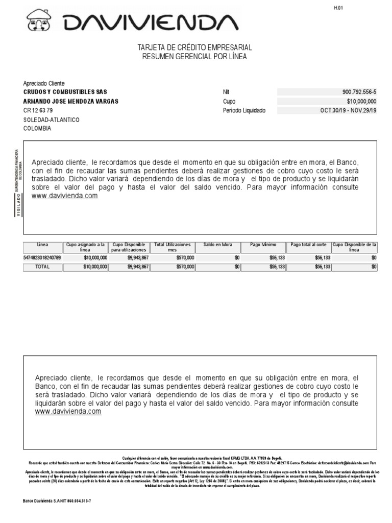 Extracto 0000009007925565 3 20191129013078 | PDF | Tarjeta de crédito