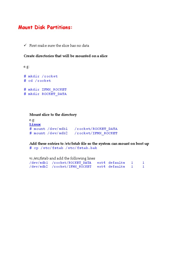Mounting Disk Partitions in Linux | PDF