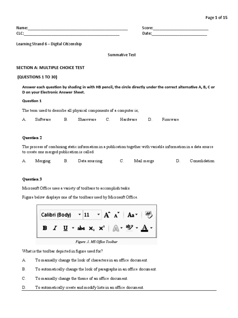 Summative Test - Computer | PDF | Microsoft Access | Dynamic Html